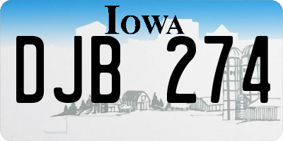 IA license plate DJB274
