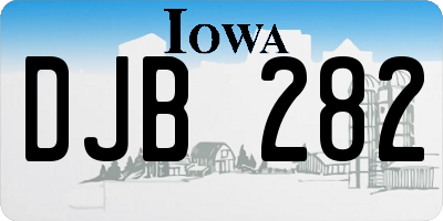 IA license plate DJB282