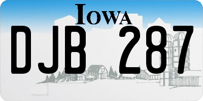 IA license plate DJB287