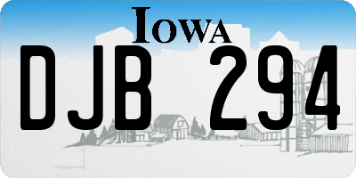 IA license plate DJB294