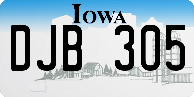 IA license plate DJB305