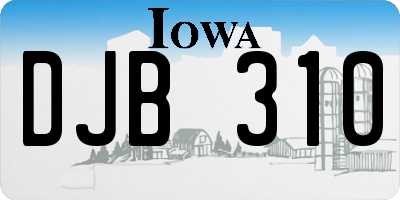 IA license plate DJB310