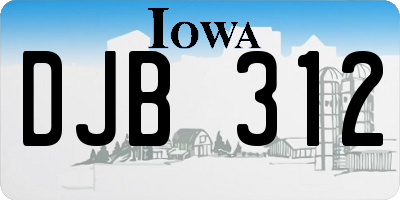 IA license plate DJB312