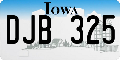 IA license plate DJB325