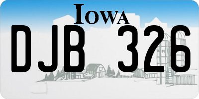 IA license plate DJB326