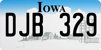 IA license plate DJB329