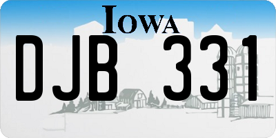 IA license plate DJB331