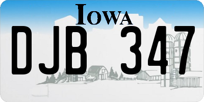 IA license plate DJB347