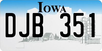 IA license plate DJB351