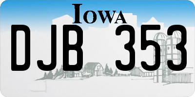 IA license plate DJB353
