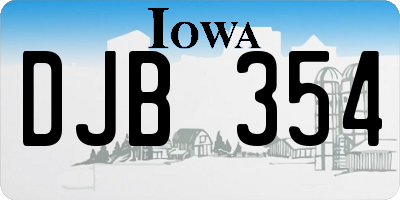 IA license plate DJB354