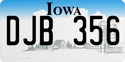 IA license plate DJB356