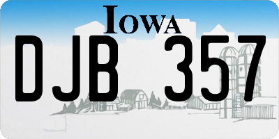 IA license plate DJB357