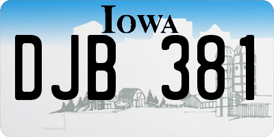 IA license plate DJB381
