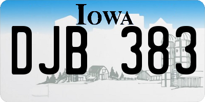 IA license plate DJB383