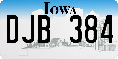 IA license plate DJB384