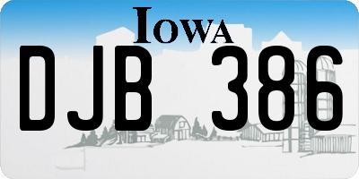 IA license plate DJB386