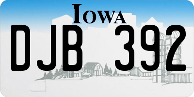 IA license plate DJB392
