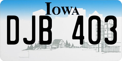 IA license plate DJB403