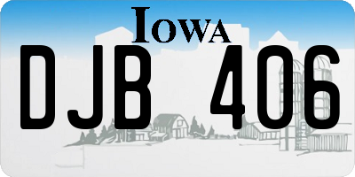 IA license plate DJB406