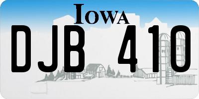 IA license plate DJB410
