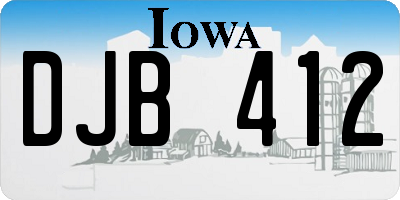 IA license plate DJB412