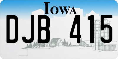 IA license plate DJB415