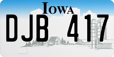 IA license plate DJB417
