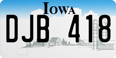 IA license plate DJB418