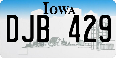 IA license plate DJB429