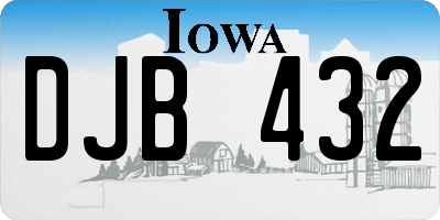 IA license plate DJB432