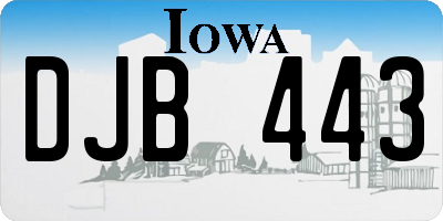 IA license plate DJB443