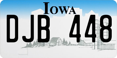 IA license plate DJB448