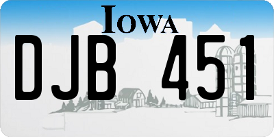 IA license plate DJB451