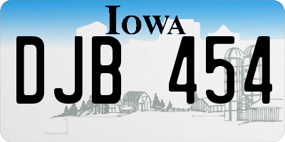 IA license plate DJB454