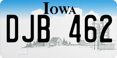 IA license plate DJB462