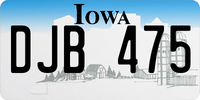 IA license plate DJB475