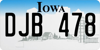 IA license plate DJB478