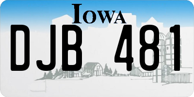 IA license plate DJB481