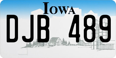 IA license plate DJB489