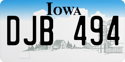 IA license plate DJB494