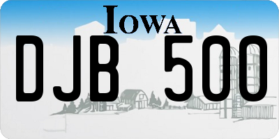 IA license plate DJB500