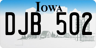 IA license plate DJB502