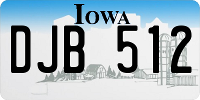 IA license plate DJB512