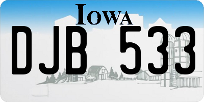 IA license plate DJB533