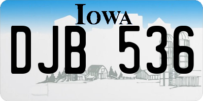 IA license plate DJB536