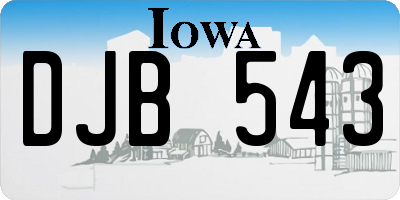 IA license plate DJB543