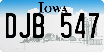 IA license plate DJB547