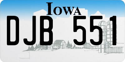 IA license plate DJB551