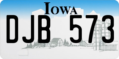 IA license plate DJB573